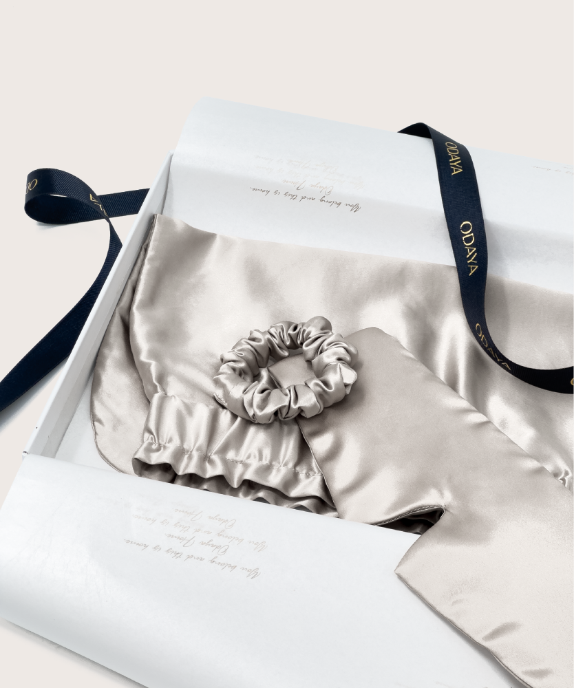 The Silk Wardrobe Beauty Set - Silver Cloud